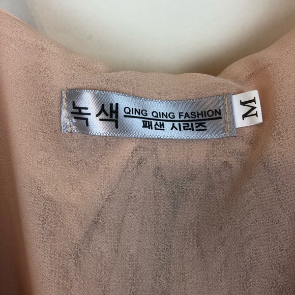 Qing Qing Fashion Light Peach Tank Mini Dress Bow - Picture 3 of 6